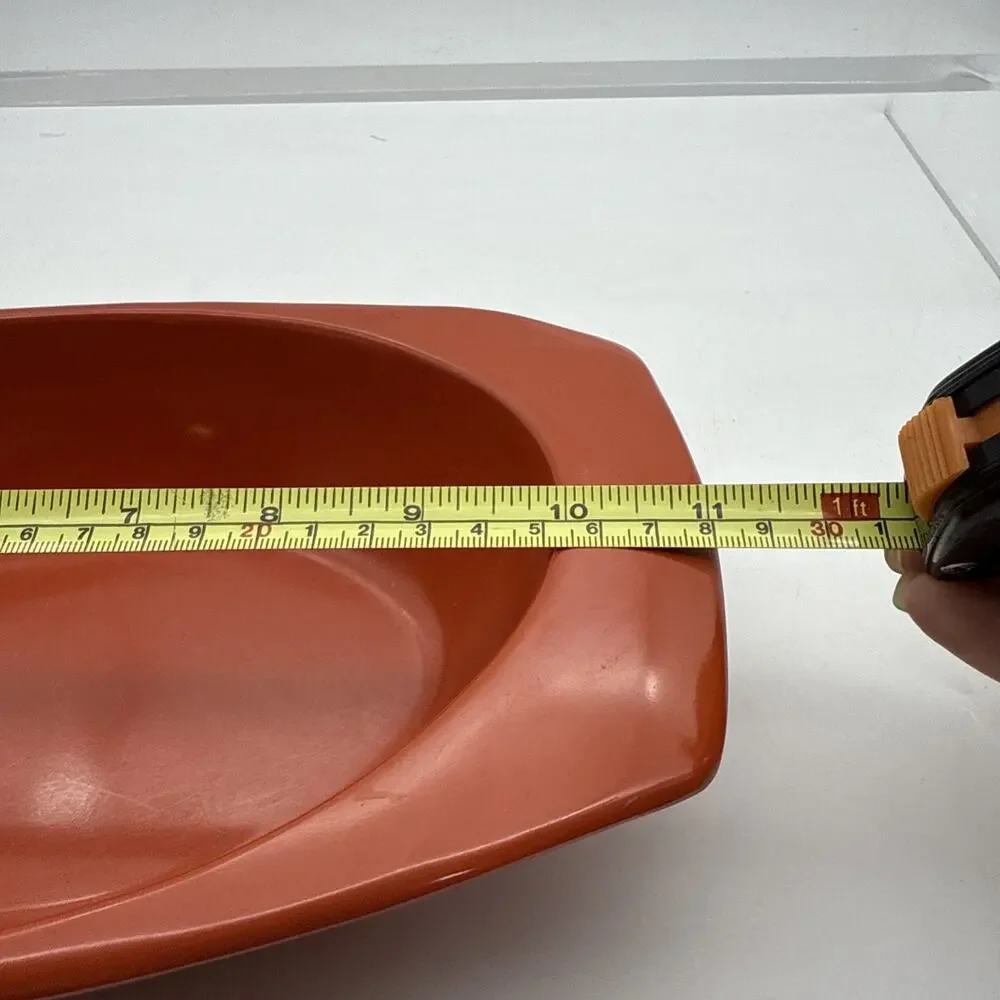 Prolon Vintage Melamine Burnt Orange Oval Serving Bowls 11